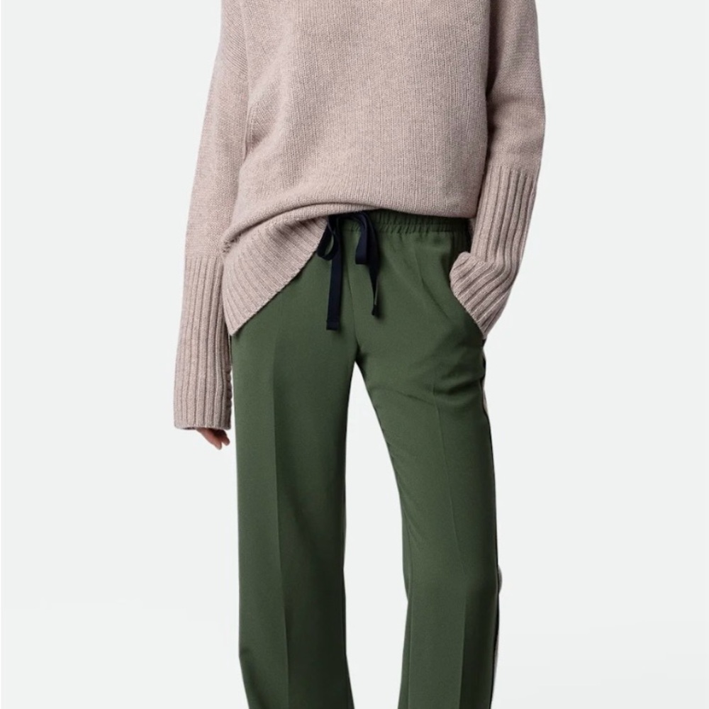 Pomy crepe, used kaki Track Pants PROFESSIONALLY SHORTENED!!!